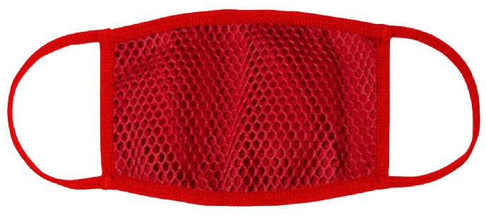 Red Mesh Overlay Face Mask