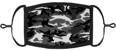 YOUTH SIZE - Black Camo Fabric Mask