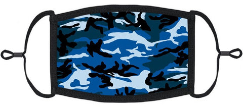 YOUTH SIZE - Blue Camo Fabric Mask