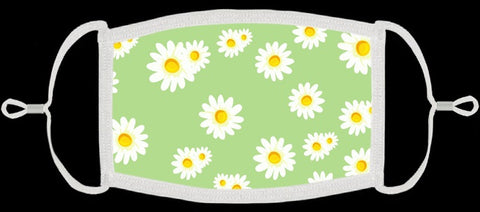 Green w/Daisies Fabric Face Mask