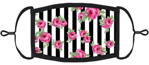 Roses & Stripes Fabric Face Mask