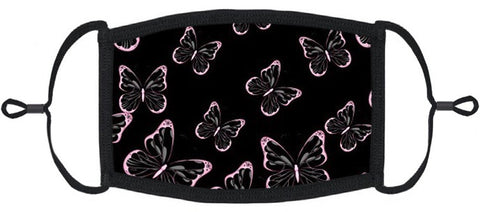 Pink Butterflies Fabric Face Mask
