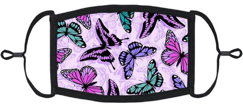 Purple Butterfly Fabric Face Mask