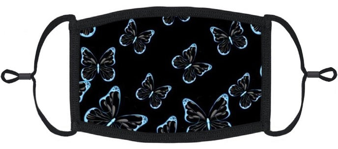 Blue Butterflies Fabric Face Mask