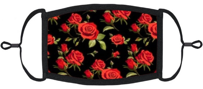Red Roses Fabric Face Mask
