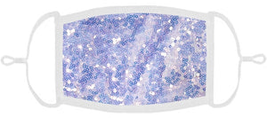 Periwinkle Sequin Fabric Face Mask