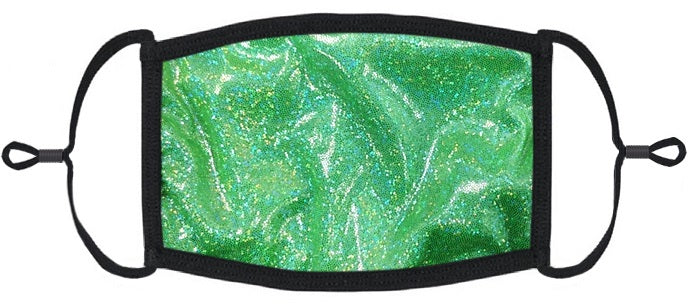 Lime Green Hologram Fabric Face Mask