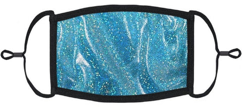 Teal Hologram Fabric Face Mask