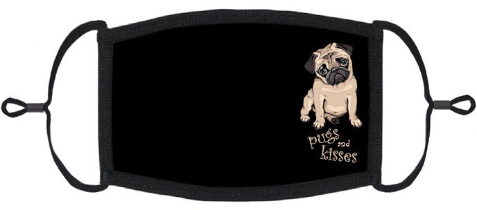 "Pugs and Kisses" Fabric Face Mask