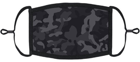 Black Camouflage Fabric Face Mask