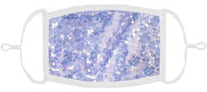 YOUTH SIZE - Lilac Sequin Fabric Mask