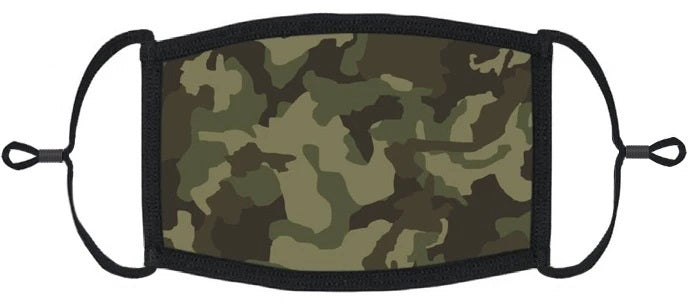 YOUTH SIZE - Green Camo Fabric Face Mask