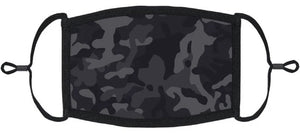 YOUTH SIZE - Black Camouflage Fabric Face Mask