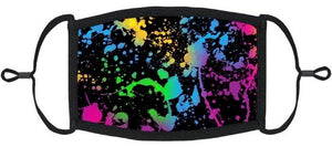 YOUTH SIZE - Paint Splatter Fabric Face Mask