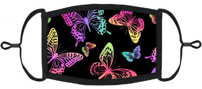 Rainbow Butterflies Fabric Face Mask