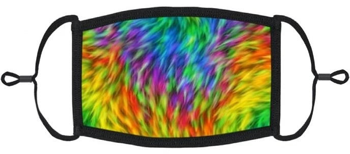 YOUTH SIZE - Neon Tie Dye Fabric Mask