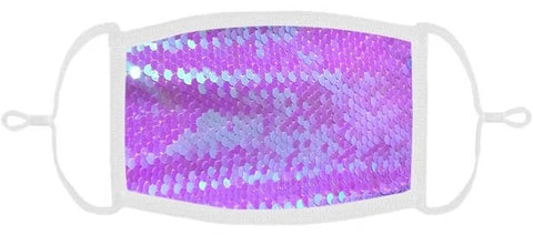 YOUTH SIZE - Lilac Sequin Face Mask