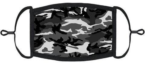 LITTLE KIDS - Black Camo Fabric Mask