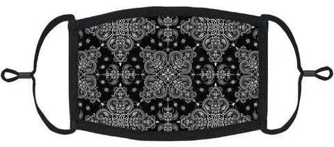 YOUTH SIZE - Black Bandana Fabric Mask