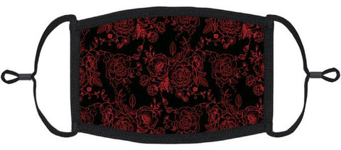 Gothic Roses Fabric Face Mask