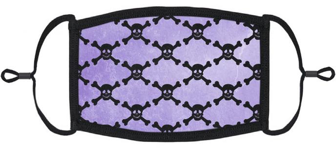 Purple Skulls Fabric Face Mask
