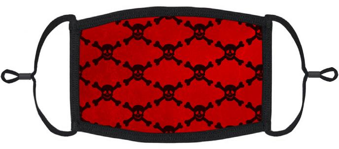 Red Skulls Fabric Face Mask