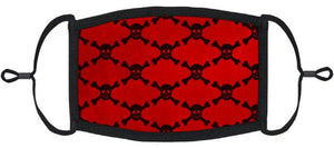 Red Skulls Fabric Face Mask
