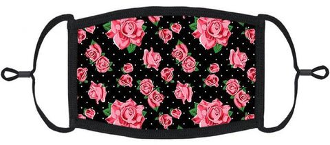 Pink Roses Fabric Face Mask