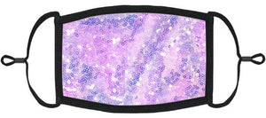 Lilac Sequin Fabric Face Mask