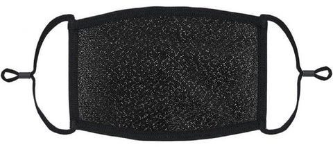 Black Glitter Fabric Face Mask