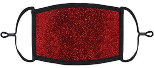 Red Glitter Fabric Face Mask