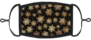 Gold Snowflakes Fabric Face Mask