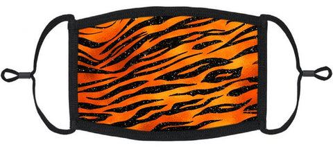 Orange Tiger Stripe Fabric Face Mask