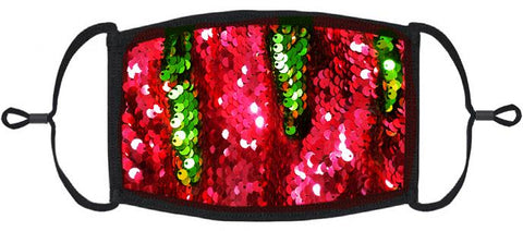 Red/Green Flip Sequin Face Mask