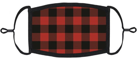 Red Buffalo Plaid Fabric Face Mask