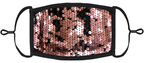 Rose Gold/Black Flip Fabric Face Mask