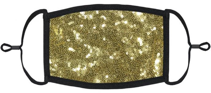 Gold Sequin Fabric Face Mask
