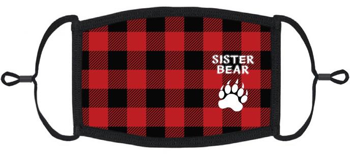 YOUTH SIZE - "Sister Bear" Fabric Face Mask