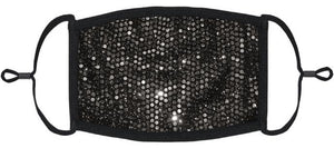 Black Foil Polka Dot Print Face Mask