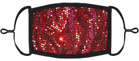 Red Foil Polka Dot Print Face Mask