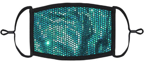 Teal Foil Polka Dot Print Face Mask