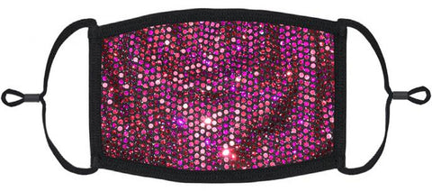 Fuchsia Foil Polka Dot Print Face Mask