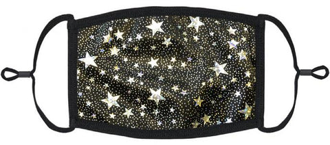 Silver Stars Foil Print Face Mask