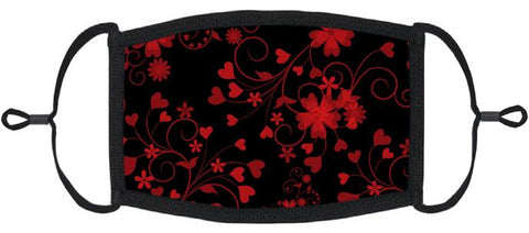 Red Floral Fabric Face Mask