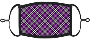 Purple Plaid Fabric Face Mask