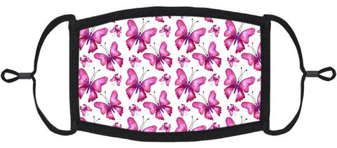 Pink Butterflies Fabric Face Mask